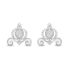 Thumbnail Image 1 of Enchanted Disney Cinderella 1/4 CT. T.W. Oval Multi-Diamond Vintage-Style Carriage Stud Earrings in Sterling Silver