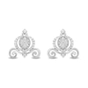 Thumbnail Image 0 of Enchanted Disney Cinderella 1/4 CT. T.W. Oval Multi-Diamond Vintage-Style Carriage Stud Earrings in Sterling Silver