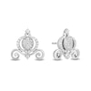 Thumbnail Image 2 of Enchanted Disney Cinderella 1/4 CT. T.W. Oval Multi-Diamond Vintage-Style Carriage Stud Earrings in Sterling Silver