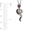 Thumbnail Image 2 of Enchanted Disney Villains Jafar Garnet and 1/8 CT. T.W. Black Diamond Pendant in Sterling Silver and 10K Rose Gold