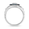 Thumbnail Image 3 of Enchanted Disney Cinderella 1/3 CT. T.W. Emerald-Shaped Multi-Diamond and Blue Topaz Frame Ring in Sterling Silver