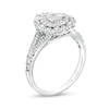 Thumbnail Image 2 of 1-1/2 CT. T.W. Pear-Shaped Diamond Double Frame Split Shank Engagement Ring in 14K White Gold