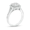 Thumbnail Image 3 of 1 CT. T.W. Cushion-Shaped Multi-Diamond Frame Split Shank Engagement Ring in 14K White Gold