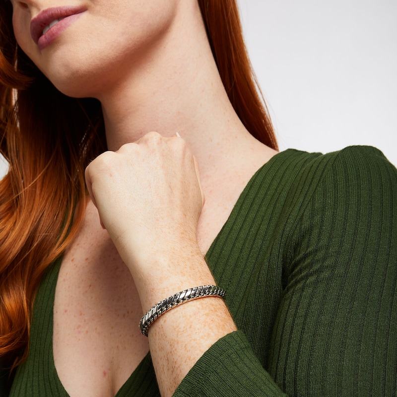 Main Image 2 of 8.0mm Link Chain Bracelet in Solid Sterling Silver  - 8.0"