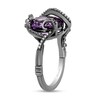 Thumbnail Image 2 of Enchanted Disney Villains Ursula Oval Amethyst and 1/10 CT. T.W. Diamond Ring in Sterling Silver with Black Rhodium