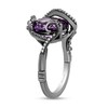 Thumbnail Image 1 of Enchanted Disney Villains Ursula Oval Amethyst and 1/10 CT. T.W. Diamond Ring in Sterling Silver with Black Rhodium