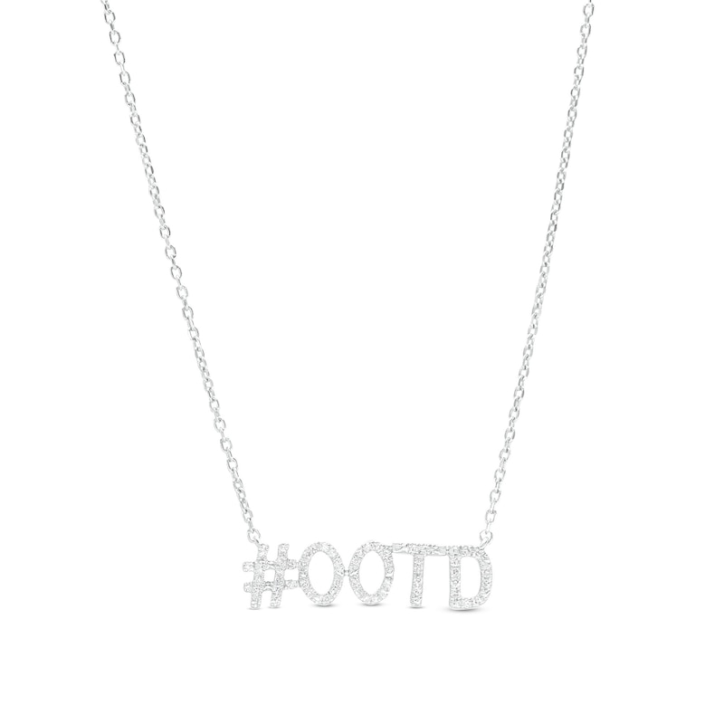 Love Talks 1/8 CT. T.W. Diamond Hashtag "#OOTD" Necklace in Sterling Silver