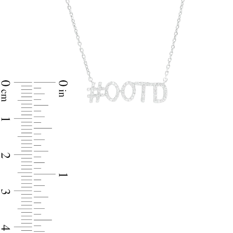 Love Talks 1/8 CT. T.W. Diamond Hashtag "#OOTD" Necklace in Sterling Silver