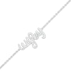Thumbnail Image 1 of Love Talks 1/6 CT. T.W. Diamond "wifey" Cursive Script Bracelet in Sterling Silver - 7.5"