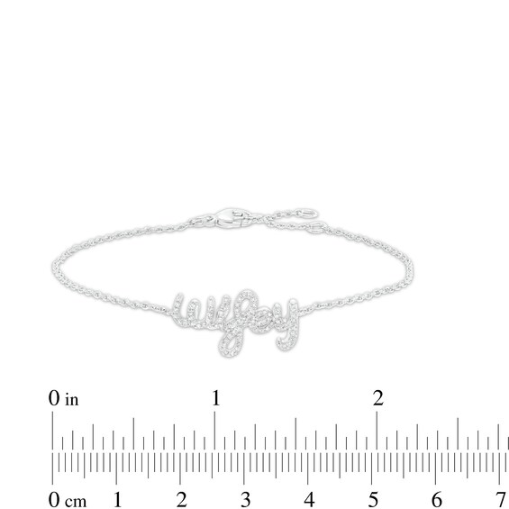 Love Talks 1/6 CT. T.w. Diamond "wifey" Cursive Script Bracelet in Sterling Silver - 7.5"