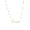 Thumbnail Image 1 of Love Talks 1/10 CT. T.W. Diamond "love" Cursive Script Necklace in 10K Gold