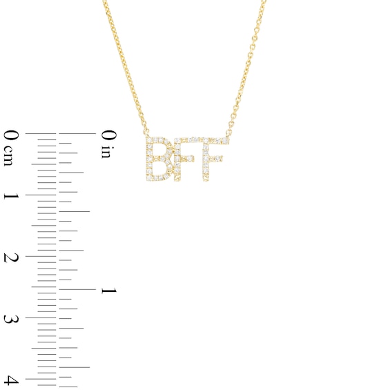 Love Talks 1/10 CT. T.w. Diamond "Bff" Script Necklace in 10K Gold
