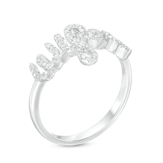 Love Talks 1/6 CT. T.w. Diamond "wifey" Cursive Script Ring in Sterling Silver