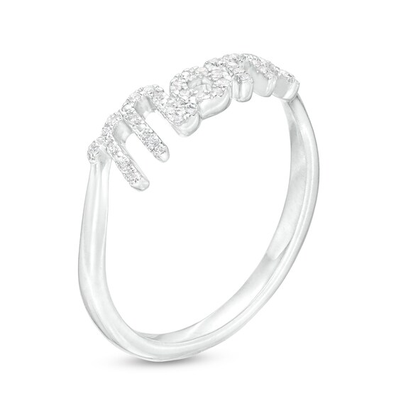 Love Talks 1/10 CT. T.w. Diamond Mom Script Ring in Sterling Silver