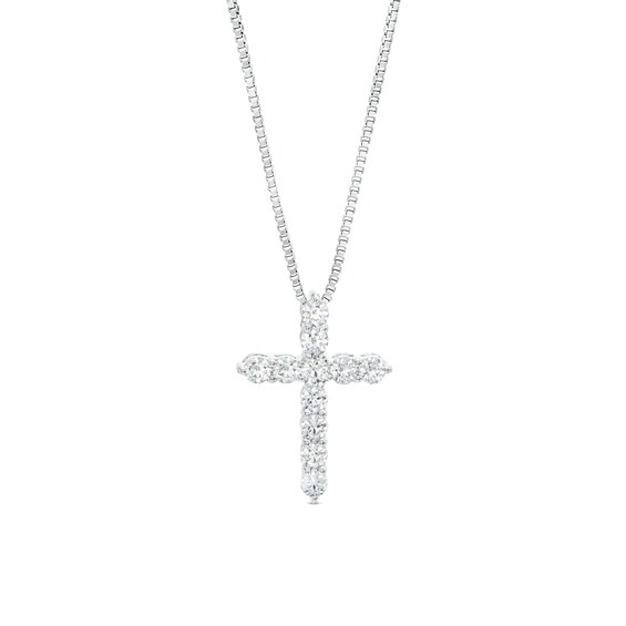 1/2 CT. T.w. Certified Lab-Grown Diamond Cross Pendant in 14K White Gold (F/Si2)