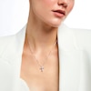 Thumbnail Image 2 of 1/2 CT. T.W. Certified Lab-Grown Diamond Cross Pendant in 14K White Gold (F/SI2)