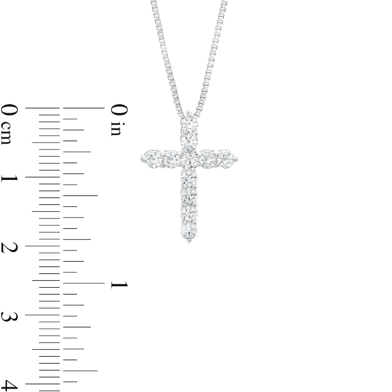 Main Image 3 of 1/2 CT. T.W. Certified Lab-Grown Diamond Cross Pendant in 14K White Gold (F/SI2)