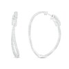 Thumbnail Image 1 of 1 CT. T.W. Diamond Inside-Out Abstract Twist Hoop Earrings in 10K White Gold