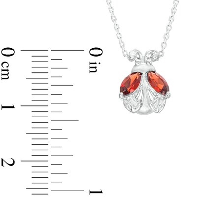 Marquise-Shaped Garnet Ladybug Pendant in Sterling Silver | Zales Marquise-Shaped Garnet Ladybug Pendant in Sterling Silver | Zales