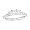 Thumbnail Image 1 of 2 CT. T.W. Princess-Cut Diamond Past Present Future® Scallop Edge Shank Engagement Ring in 14K White Gold