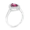 Thumbnail Image 3 of Pear-Shaped Ruby and 1/3 CT. T.W. Diamond Double Shadow Frame Ring in 10K White Gold