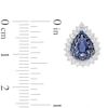 Thumbnail Image 3 of Pear-Shaped Blue Sapphire and 1/3 CT. T.W. Diamond Double Shadow Frame Stud Earrings in 10K White Gold