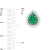 Thumbnail Image 3 of Pear-Shaped Emerald and 1/3 CT. T.W. Diamond Double Shadow Frame Stud Earrings in 10K White Gold
