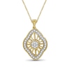 Thumbnail Image 1 of 1/2 CT. T.W. Multi-Diamond Elongated Quatrefoil Open Frame Drop Pendant in Sterling Silver with 14K Gold Plate