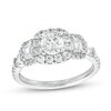 Thumbnail Image 0 of 1-1/2 CT. T.W. Diamond Past Present Future® Cushion-Shaped Frame Engagement Ring in 14K White Gold