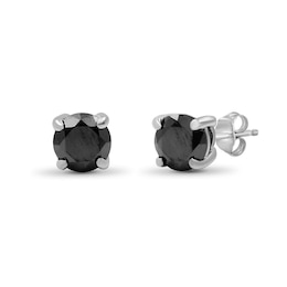 1/4 CT. T.W. Black Diamond Solitaire Stud Earrings in Sterling Silver