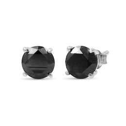 2 CT. T.W. Black Diamond Solitaire Stud Earrings in Sterling Silver
