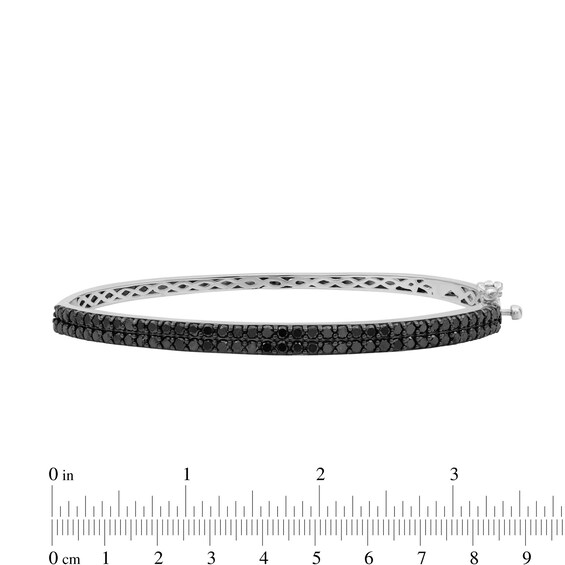 1-7/8 CT. T.w. Black Diamond Double Row Bangle in Sterling Silver