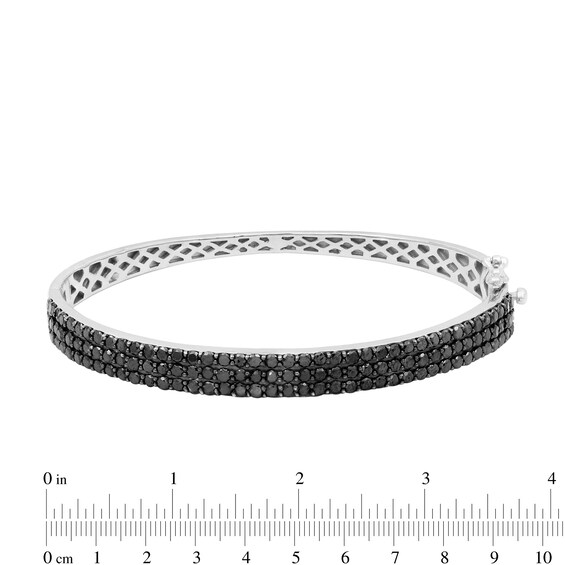 3 CT. T.w. Black Diamond Triple Row Bangle in Sterling Silver