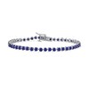 Thumbnail Image 1 of 3.0mm Blue Lab-Created Sapphire Tennis Bracelet in Sterling Silver - 7.25"