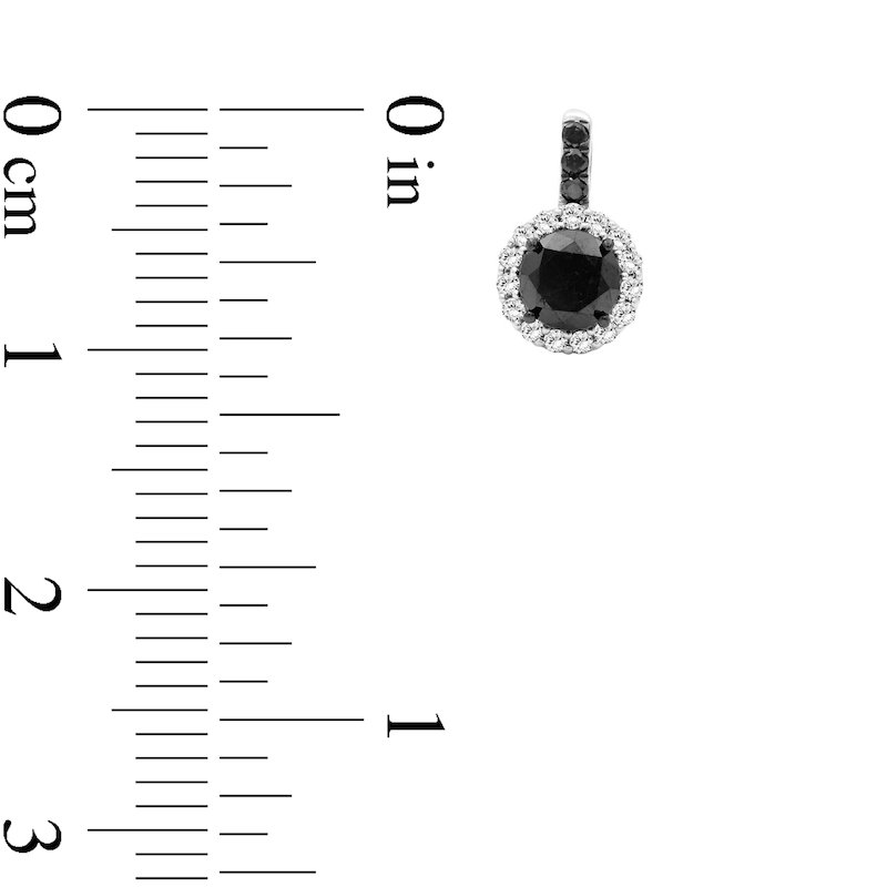 Main Image 3 of 3 CT. T.W. Black and White Diamond Frame Drop Earrings in Sterling Silver