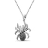 Thumbnail Image 2 of 1/20 CT. T.W. Black and White Diamond Beaded Tilted Spider Drop Pendant in Sterling Silver and Black Rhodium