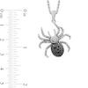 Thumbnail Image 4 of 1/20 CT. T.W. Black and White Diamond Beaded Tilted Spider Drop Pendant in Sterling Silver and Black Rhodium