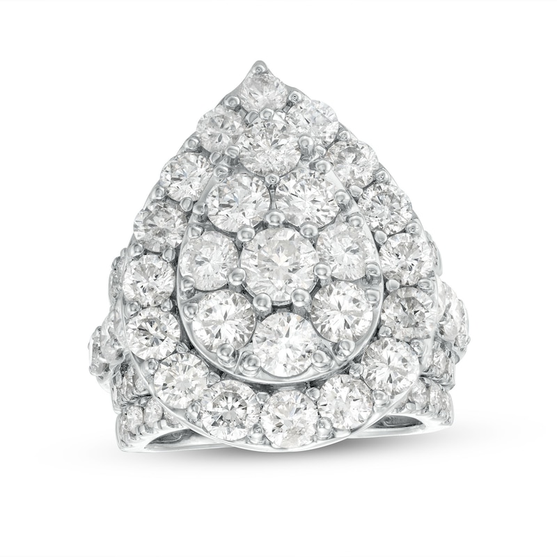 Main Image 1 of 7 CT. T.W. Pear-Shaped Multi-Diamond Frame Three Piece Bridal Set in 14K White Gold
