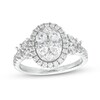 Thumbnail Image 1 of 1-1/2 CT. T.W. Oval-Shaped Multi-Diamond Frame Engagement Ring in 14K White Gold