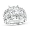 Thumbnail Image 1 of 4 CT. T.W. Quad Certified Princess-Cut Lab-Grown Diamond Multi-Row Engagement Ring in 14K White Gold (F/VS2)