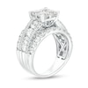 Thumbnail Image 3 of 4 CT. T.W. Quad Certified Princess-Cut Lab-Grown Diamond Multi-Row Engagement Ring in 14K White Gold (F/VS2)