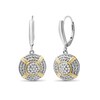 Thumbnail Image 1 of 1/4 CT. T.W. Multi-Diamond Rope Triple Frame Wrapped Medallion Drop Earrings in Sterling Silver and 14K Gold Plate