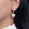 Thumbnail Image 2 of 1/4 CT. T.W. Heart-Shaped Multi-Diamond Braided Rope Triple Frame Drop Earrings in Sterling Silver and 14K Gold Plate