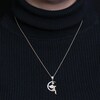 Thumbnail Image 3 of 1/5 CT. T.W. Diamond Fairy on Crescent Moon and Star Drop Pendant in Sterling Silver with 14K Gold Plate