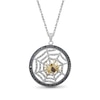 Thumbnail Image 1 of 1/2 CT. T.W. Red, Green and White Diamond Circle Frame Spider Web Drop Pendant in Sterling Silver and 14K Gold Plate
