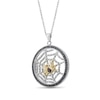 Thumbnail Image 2 of 1/2 CT. T.W. Red, Green and White Diamond Circle Frame Spider Web Drop Pendant in Sterling Silver and 14K Gold Plate