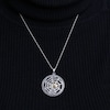 Thumbnail Image 3 of 1/2 CT. T.W. Red, Green and White Diamond Circle Frame Spider Web Drop Pendant in Sterling Silver and 14K Gold Plate