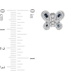 Thumbnail Image 3 of 1/2 CT. T.W. Baguette Blue and White Diamond Butterfly Stud Earrings in Sterling Silver