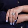 Thumbnail Image 3 of 1/2 CT. T.W. Baguette Blue and White Diamond Butterfly Ring in Sterling Silver
