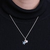 Thumbnail Image 3 of 1/3 CT. T.W. Blue and White Diamond Starfish and Scallop Seashell Pendant in Sterling Silver and 14K Rose Gold Plate